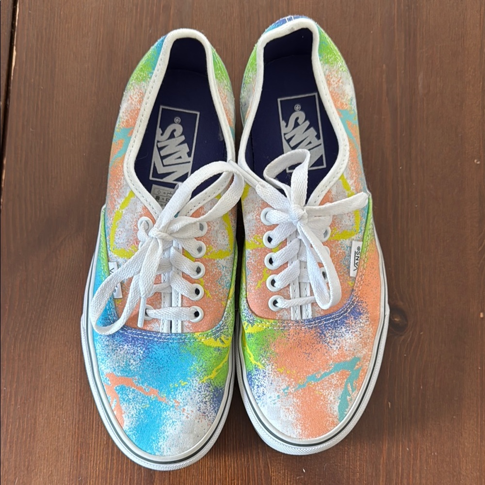Vans Multicolor Canvas Sneakers with Blue and Green